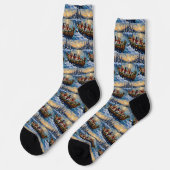 Lhasa Apso Christmas Boat Holiday Socken (Linkes Detail)