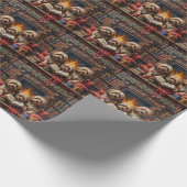 Lhasa Apso Christmas Bookshelf Nook Holiday Geschenkpapier (Ecke)