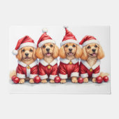 Lhasa Apso Christmas Dress Santa Hat Fußmatte (Vorderseite)