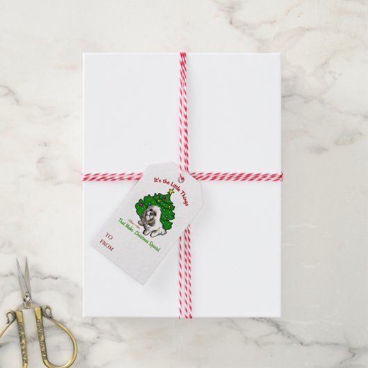 Lhasa Apso Christmas Geschenkanhänger (Mit Garn)