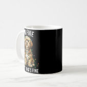 Lhasa Apso Christmas I'm Fine Everything Is Fine Kaffeetasse (Vorderseite Links)