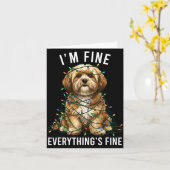 Lhasa Apso Christmas I'm Fine Everything Is Fine Karte (Gelbe Blume)