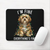 Lhasa Apso Christmas I'm Fine Everything Is Fine Mousepad (Mit Mouse)
