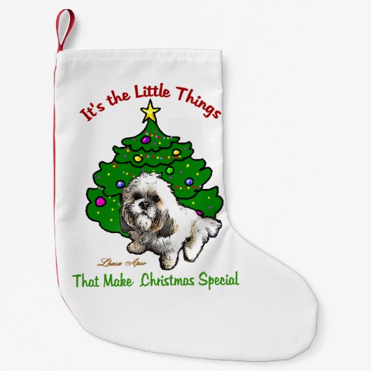 Lhasa Apso Christmas Kleiner Weihnachtsstrumpf (Vorderseite)