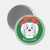 Lhasa Apso Christmas Magnet (Vorderseite/Rückseite)