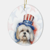 Lhasa Apso Dog, 4th of july Personalized Keramik Ornament (Links)