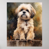 Lhasa Apso Dog Art Print Poster (Vorne)