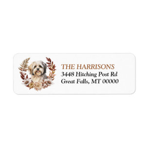 Lhasa Apso Dog Autumn Wreath