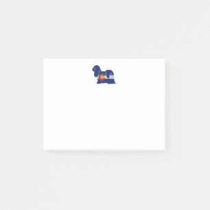 Lhasa Apso Dog Breed Silhouette Colorado Flag Post-it Klebezettel
