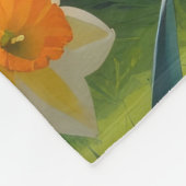 Lhasa Apso Dog Frühlingsblumen Malerei Fleecedecke (Ecke)