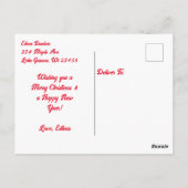 Lhasa Apso Dog in der Weihnachtsmannmütze Weihnach Postkarte (Rückseite)