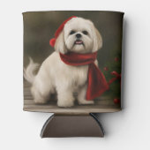 Lhasa Apso Dog in Schnee Weihnachten Dosenkühler (Vorderseite)
