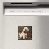 Lhasa Apso Dog in Schnee Weihnachten Magnet (In Situ (Geschirrspüler))