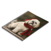 Lhasa Apso Dog in Schnee Weihnachten Notizblock (Linke Seite)