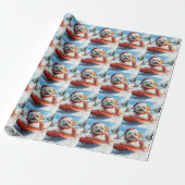 Lhasa Apso Dog in Sledge Let it Schnee Weihnachten Geschenkpapier (Ungerollt)