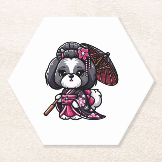 Lhasa Apso Dog Kimono Untersetzer (Vorderseite)