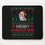 Lhasa Apso Dog Lovers Weihnachtsmannmütze Weihnach Mousepad (Vorne)