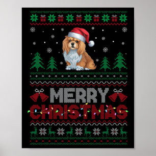 Lhasa Apso Dog Lovers Weihnachtsmannmütze Weihnach Poster