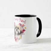Lhasa Apso Dog Mama Floral Tasse (VorderseiteRechts)
