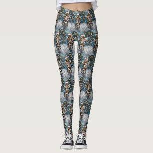 Lhasa Apso Dog Reiten Motorrad Weihnachten Leggings