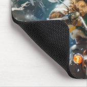 Lhasa Apso Dog Reiten Motorrad Weihnachten Mousepad (Ecke)