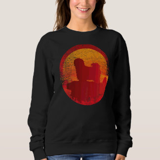 Lhasa Apso Dog Retro Sunset Sweatshirt