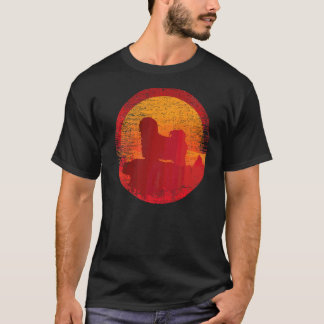 Lhasa Apso Dog Retro Sunset T-Shirt