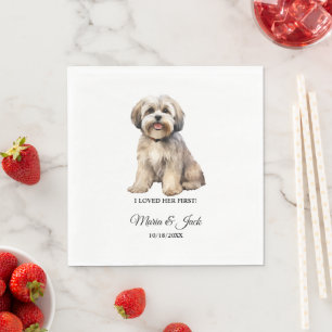 Lhasa Apso Dog Wedding Napkins mit Foto Serviette