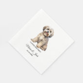 Lhasa Apso Dog Wedding Napkins mit Foto Serviette (Ecke)