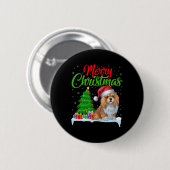 Lhasa Apso Dog Weihnachtsbaum Lichter Funny Xmas D Button (Vorne & Hinten)
