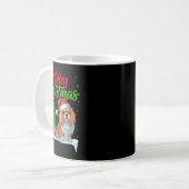 Lhasa Apso Dog Weihnachtsbaum Lichter Funny Xmas D Kaffeetasse (Vorderseite Links)