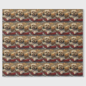 Lhasa Apso Dog Weihnachtsfest Geschenkpapier (Flach)