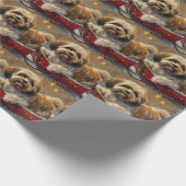Lhasa Apso Dog Weihnachtsfest Geschenkpapier (Ecke)