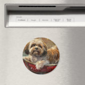 Lhasa Apso Dog Weihnachtsfest Magnet (In Situ (Geschirrspüler))