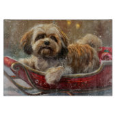 Lhasa Apso Dog Weihnachtsfest Schneidebrett (Vorderseite)