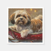 Lhasa Apso Dog Weihnachtsfest Serviette (Vorderseite)