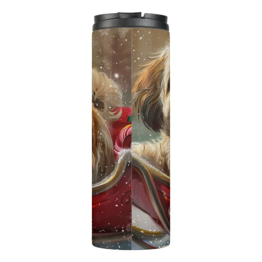 Lhasa Apso Dog Weihnachtsfest Thermosbecher (Rückseite)