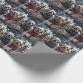 Lhasa Apso Dogs Christmas Snow Holiday Geschenkpapier (Ecke)