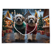 Lhasa Apso Dogs Christmas Snow Holiday Große Geschenktüte (Vorderseite)