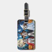 Lhasa Apso Dogs Pumpkin Halloween Funny Gepäckanhänger (Vorderseite vertikal)