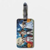 Lhasa Apso Dogs Pumpkin Halloween Funny Gepäckanhänger (Rückseite vertikal)