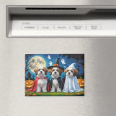 Lhasa Apso Dogs Pumpkin Halloween Funny Magnet (In Situ (Geschirrspüler))