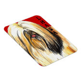 Lhasa Apso Farbblock Magnet (Rechte Seite)
