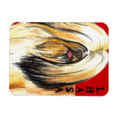 Lhasa Apso Farbblock Magnet (Horizontal)