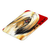 Lhasa Apso Farbblock Magnet (Linke Seite)