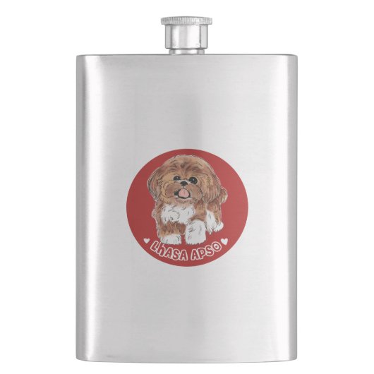 Lhasa Apso Flachmann (Vorderseite)