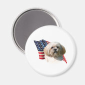 Lhasa Apso Flag Magnet (Vorderseite/Rückseite)