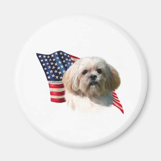 Lhasa Apso Flag Magnet (Vorne)