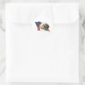 Lhasa Apso Flag Runder Aufkleber (Tasche)