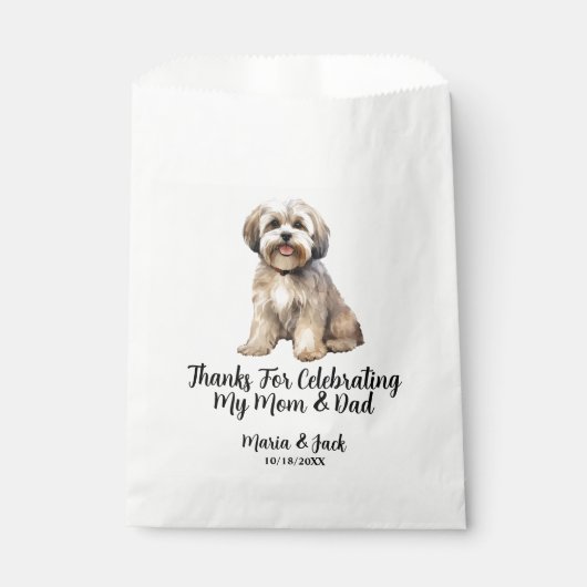 Lhasa Apso Full Color Pet Wedding Geschenktütchen (Vorderseite)